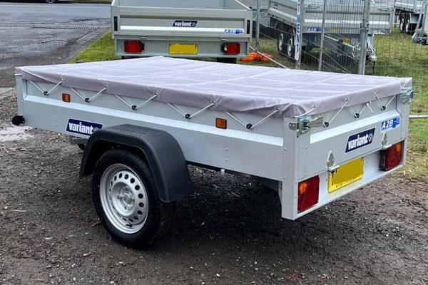 205 with high tarp, the Ultimate all rounder /camper- lightweight, high capacity, electric or light car towable.