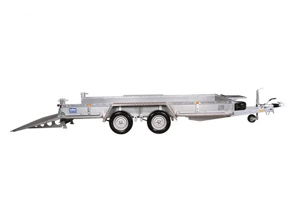 Flatbed machine trailer for sale in Sydney, perfect for transporting heavy machinery and equipment.