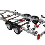 Off-road boat trailer with roller system for easy launching and retrieval on rough terrain galvanised boat trailer