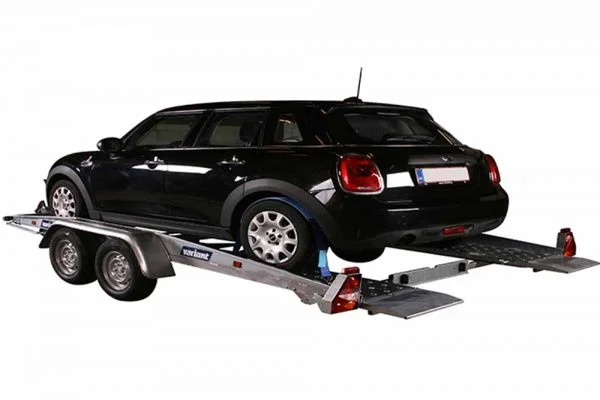 U-Haul car trailer for sale, an auto trailer designed for safe and efficient vehicle transportation.