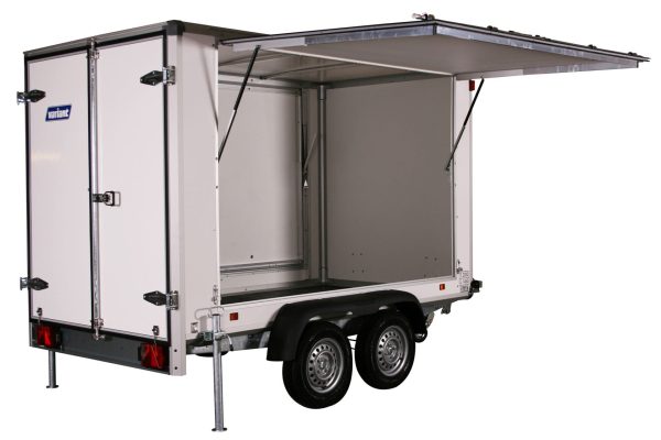 Variant sales trailer with hatch or equipment trailer