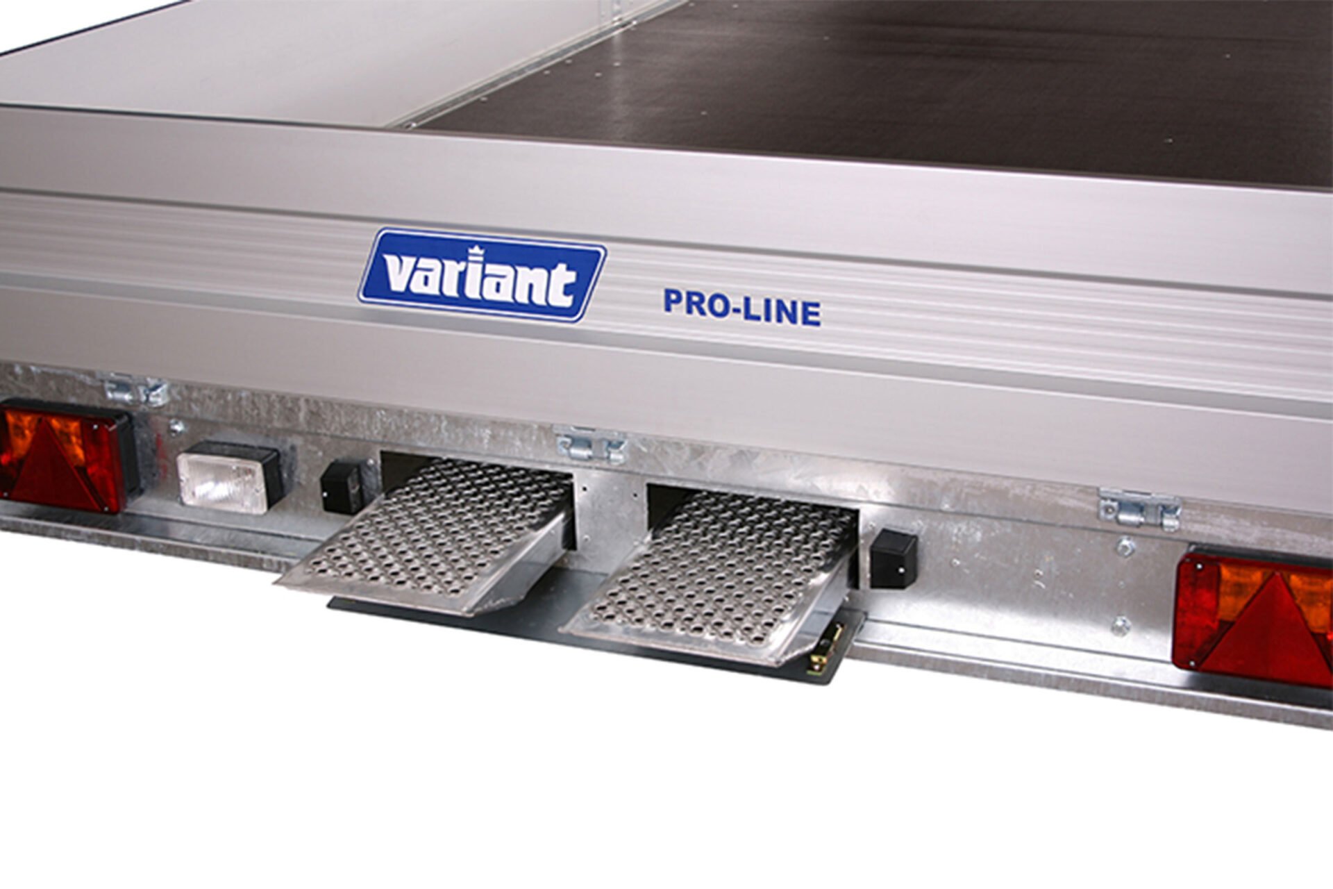 hide away ramp tray on Variant pro-line flatbed trailer