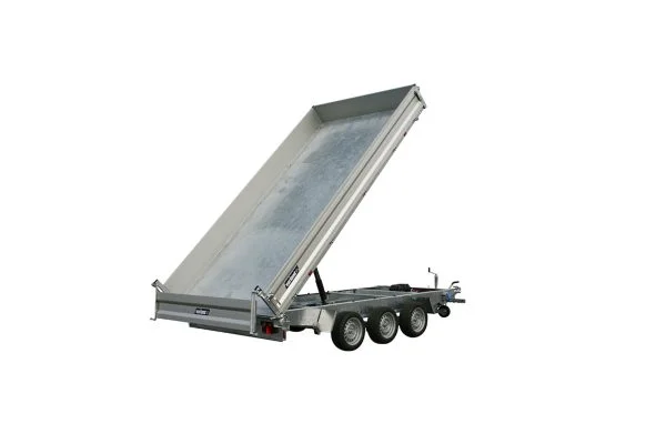 Side tipper trailer with tipper for sale, ideal for easy unloading and hauling bulk materials.