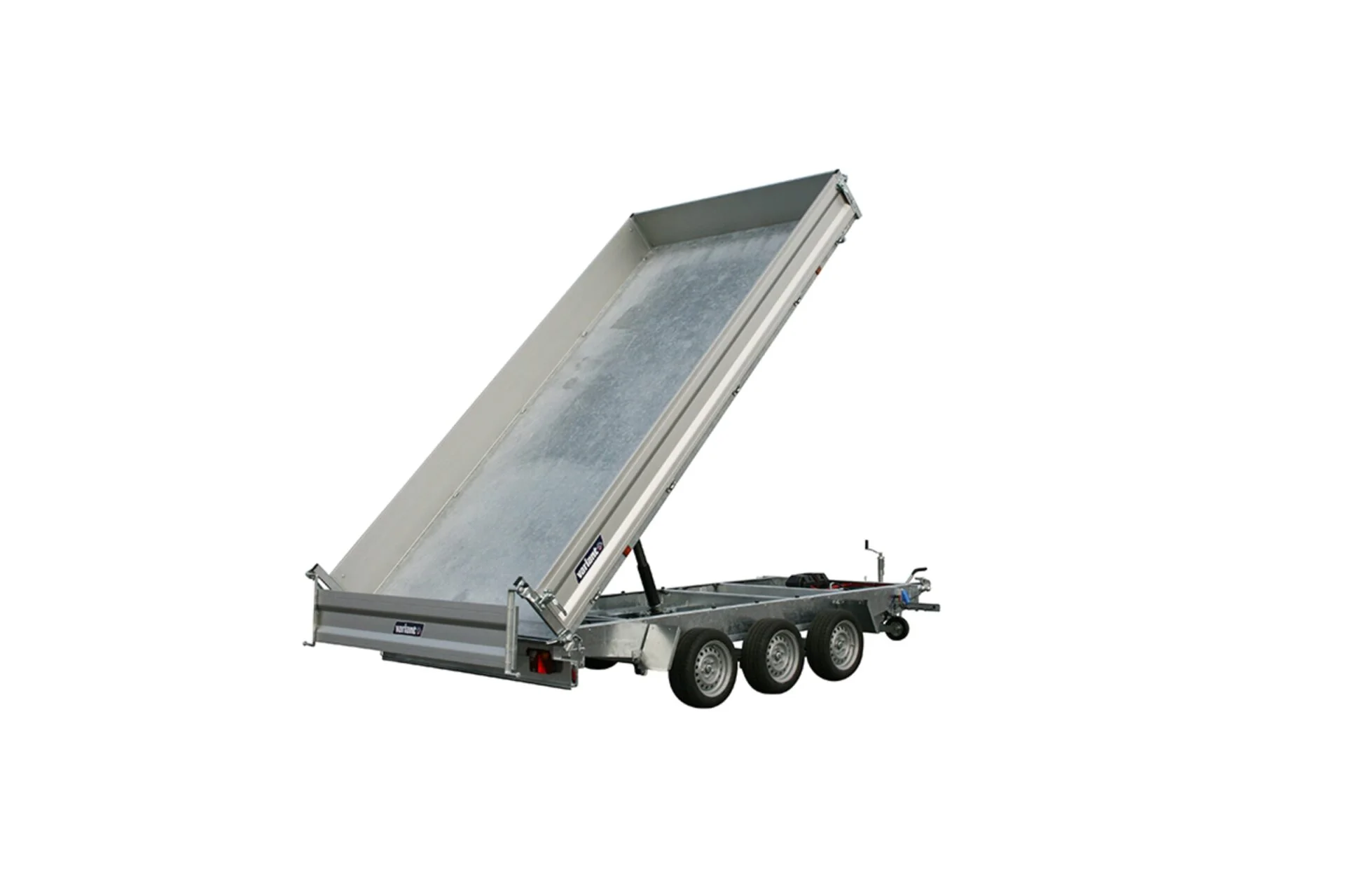 Side tipper trailer with tipper for sale, ideal for easy unloading and hauling bulk materials.
