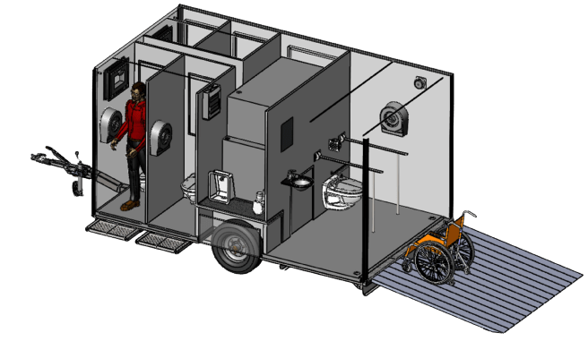 portable toilet trailer drawing 