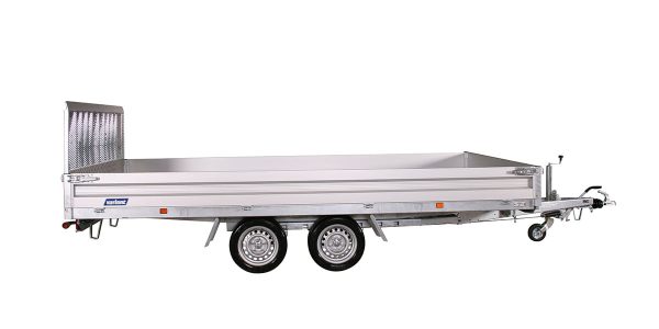 Variant Universal trailer -mechanical overrun braking. Tilt tray tabletop trailer -excellent all-round haulage.