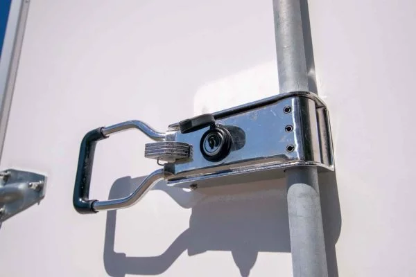 Variant freezer trailer in carpark -locking mechanism