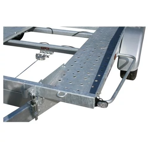 Trailer with tilt mechanism, ideal for easy vehicle loading and unloading, available on the Central Coast.