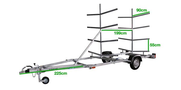 Variant quality 8 Kayak trailer dimensions