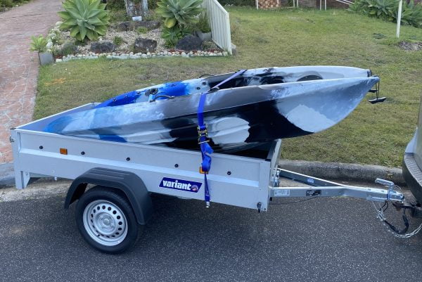 Double kayak or canoe trailer - lightweight water sports
